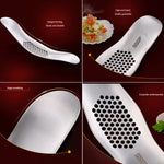 Dụng cụ nhà bếp SSGP bằng tay, ép tỏi thép không gỉ 304 bề mặt chải, máy nghiền tỏi thép không gỉ 304