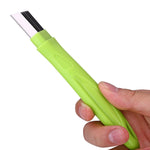 Dụng cụ cắt hành lá hình tròn bằng thép không gỉ thủ công, 16x1.8cm màu xanh lá