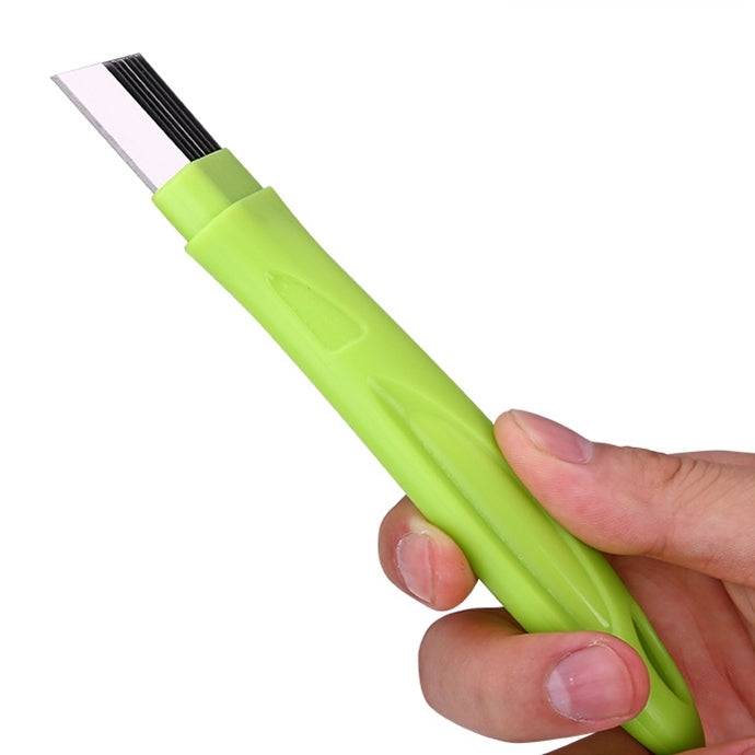 Dụng cụ cắt hành lá hình tròn bằng thép không gỉ thủ công, 16x1.8cm màu xanh lá