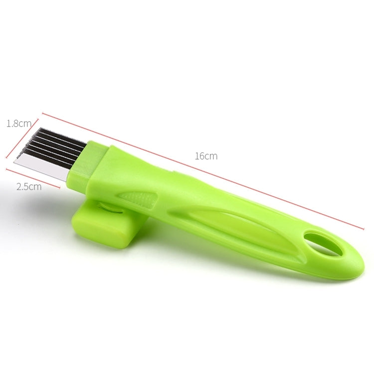 Dụng cụ cắt hành lá hình tròn bằng thép không gỉ thủ công, 16x1.8cm màu xanh lá
