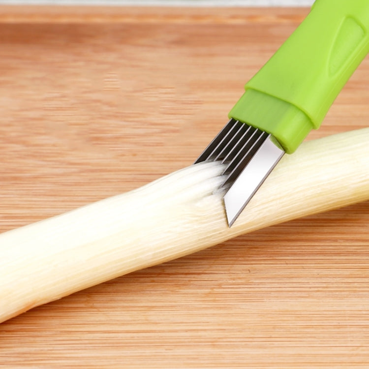 Dụng cụ cắt hành lá hình tròn bằng thép không gỉ thủ công, 16x1.8cm màu xanh lá