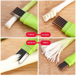 Dụng cụ cắt hành lá hình tròn bằng thép không gỉ thủ công, 16x1.8cm màu xanh lá