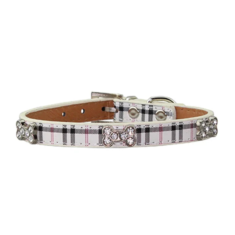 Vòng cổ chó bằng da PU họa tiết xương Sản phẩm thú cưng, Kích thước: S, 1.5 * 37cm, Kích thước: S