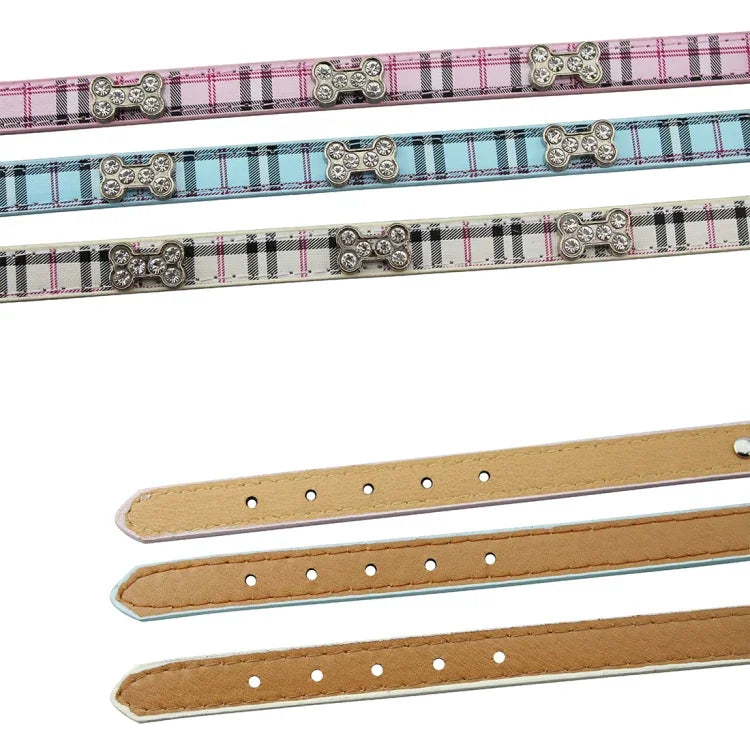 Vòng cổ chó bằng da PU họa tiết xương Sản phẩm thú cưng, Kích thước: S, 1.5 * 37cm, Kích thước: S