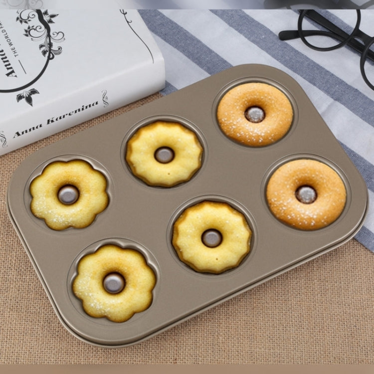 Khuôn bánh quy donut hình 3 bông hoa màu vàng 6 cốc, khuôn bánh, dụng cụ làm bánh, phụ kiện nhà bếp, loại 3 bông hoa