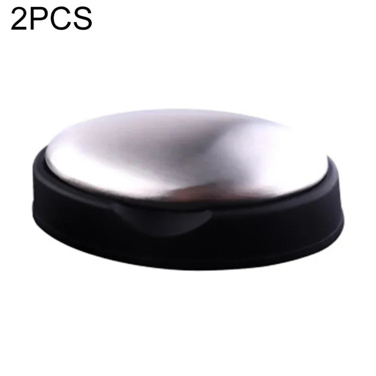 2 chiếc dụng cụ làm sạch di động bằng thép không gỉ hình bầu dục loại bỏ mùi xà phòng rửa tay có đế, giao ngẫu nhiên, hình bầu dục có đế