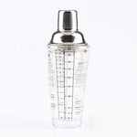 Bình lắc cocktail thủy tinh thép không gỉ cốc trà sữa có thang đo, dung tích: 450ml, bình lắc cocktail 450ml