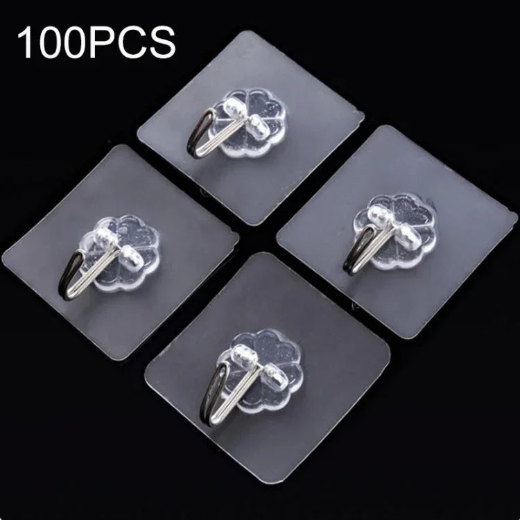 100 móc dán trong suốt không để lại vết cho nhà bếp và phòng tắm, móc dán không để lại vết