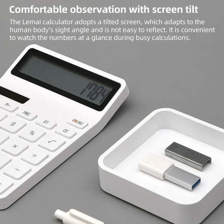Máy tính điện tử Xiaomi Youpin LEMO chính hãng, màn hình LED 12 bit, chất liệu ABS, góc 6 độ, máy tính 12 bit