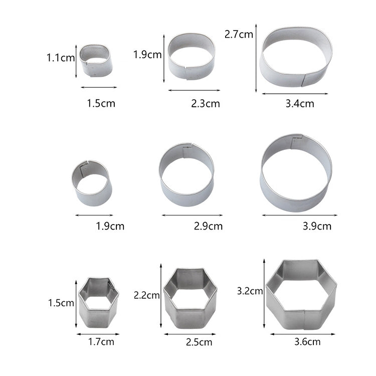 Bộ 24 cái khuôn làm bánh quy DIY bằng thép không gỉ hình học (bát giác), HC4340A, HC4340B, HC4340C