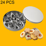 Bộ 24 cái khuôn làm bánh quy DIY bằng thép không gỉ hình học (bát giác), HC4340A, HC4340B, HC4340C