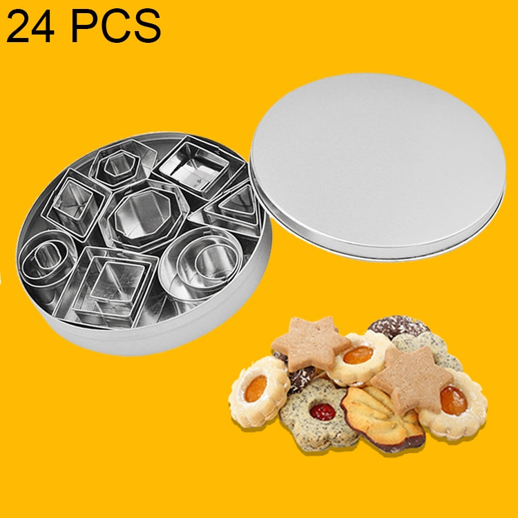 Bộ 24 cái khuôn làm bánh quy DIY bằng thép không gỉ hình học (bát giác), HC4340A, HC4340B, HC4340C