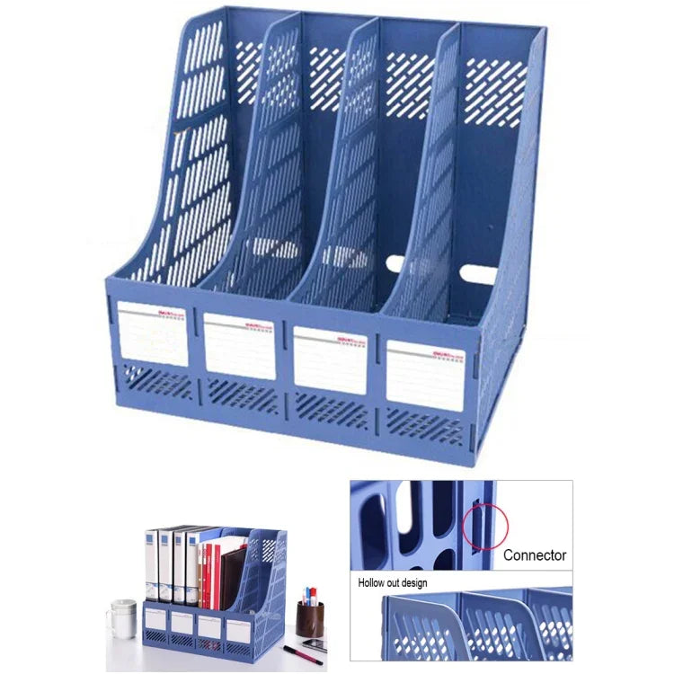 Kệ tổ chức bàn làm việc Deli 4 ngăn, phụ kiện văn phòng để bàn