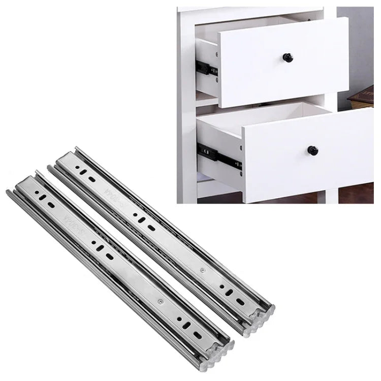 Thanh trượt ngăn kéo inox 3 đoạn 14 inch, không tiếng ồn, ray trượt bi, chiều dài: 35cm, 14 inch