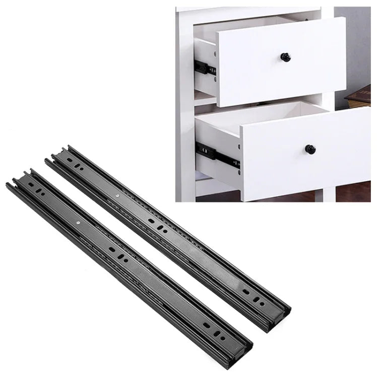 Thanh trượt ngăn kéo thép cán nguội 3 đoạn 20 inch giảm tiếng ồn, Thanh trượt bi dài 50cm, 20 inch (Thép cán nguội)