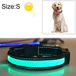 Vòng cổ đèn LED sạc năng lượng mặt trời + USB cho chó trung và lớn, kích thước vòng cổ: S, 35-40cm, Kích thước: S