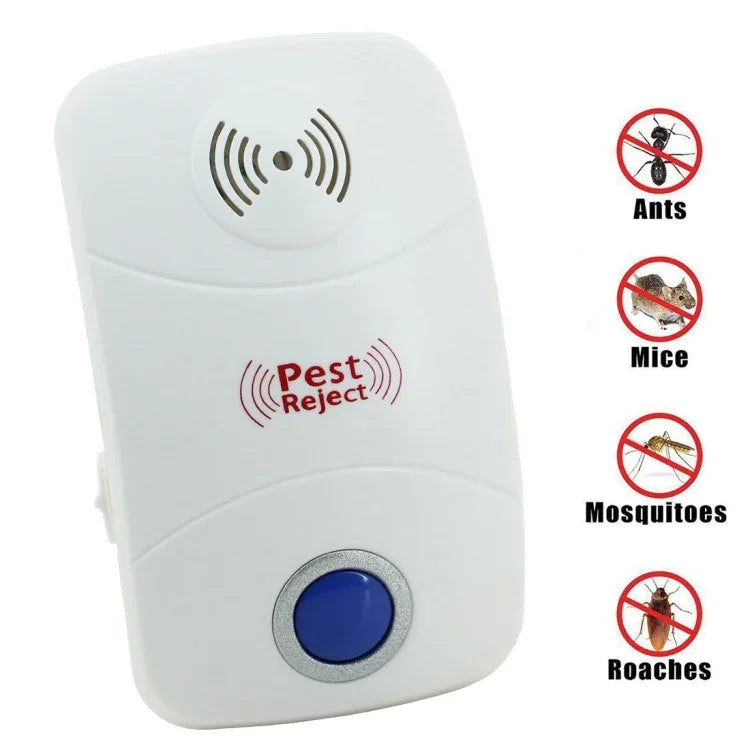 Máy đuổi muỗi, chuột bằng sóng siêu âm điện tử có đèn LED, phích cắm UK, AC90V-250V, phích cắm UK