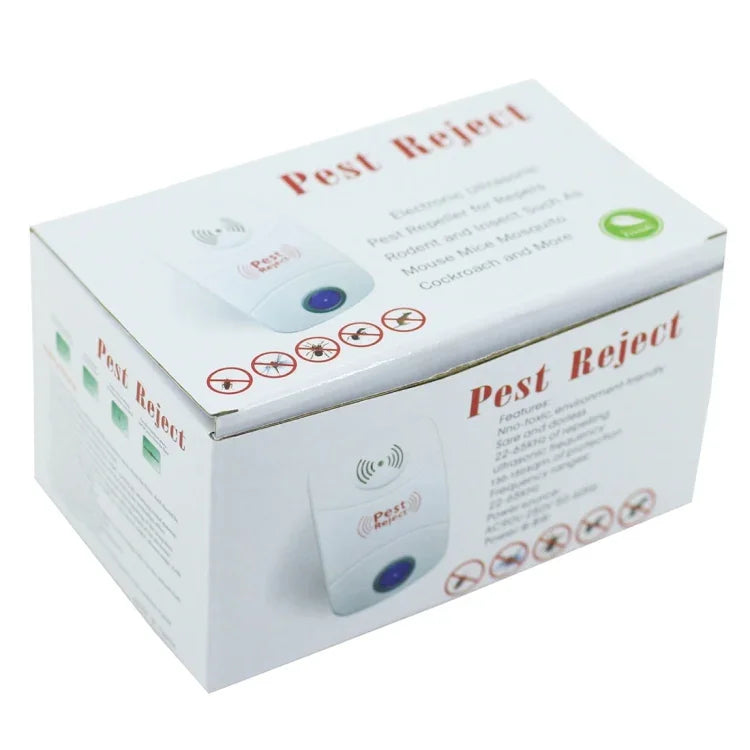 Máy đuổi muỗi, chuột bằng sóng siêu âm điện tử có đèn LED, phích cắm UK, AC90V-250V, phích cắm UK
