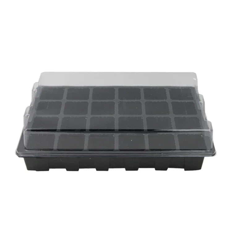 Bộ 2 khay ươm cây con 24 lỗ, khay ươm cây, nắp hộp cho làm vườn, bonsai, nhà kính mini, bộ 3 khay ươm