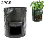 2 chiếc túi PE trồng khoai tây 7 gallon, túi vải dệt, chậu trồng rau củ, túi trồng cây, túi trồng rau, dụng cụ làm vườn, màu xanh lá, đen, cam, vàng