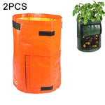 2 chiếc túi PE trồng khoai tây 7 gallon, túi vải dệt, chậu trồng rau củ, túi trồng cây, túi trồng rau, dụng cụ làm vườn, màu xanh lá, đen, cam, vàng