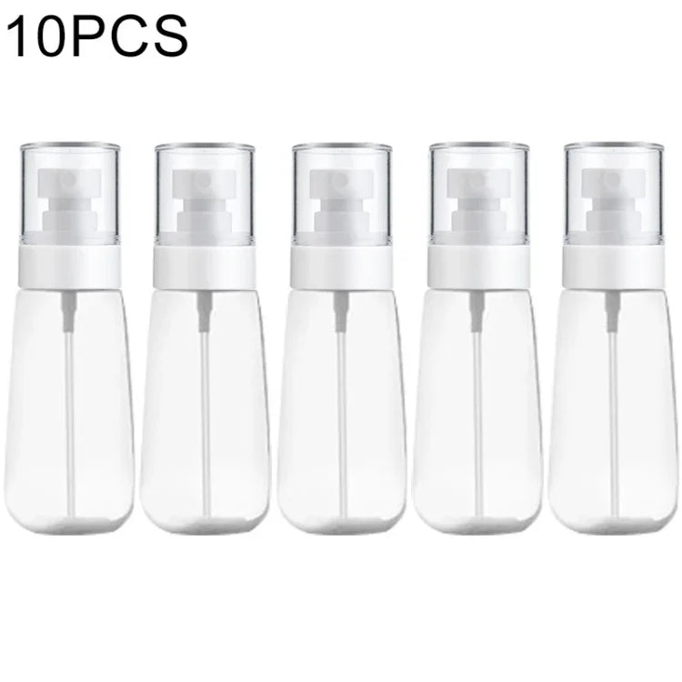 10 chai xịt nước hoa phun sương mịn bằng nhựa có thể đổ lại, trong suốt, chai xịt trống, 80ml, 80ml