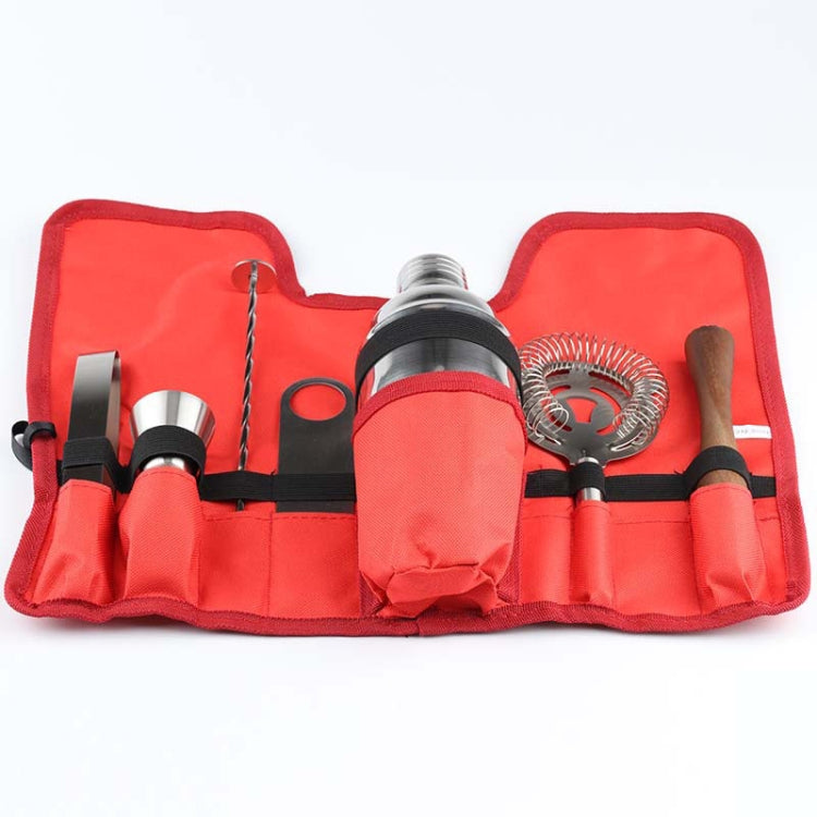 Bộ dụng cụ bình lắc rượu vang inox 8 trong 1 kèm túi vải, dung tích: 550ml, 550ml