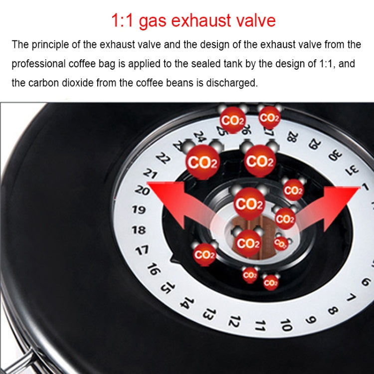 Bình chứa thực phẩm bằng thép không gỉ 800ml có nắp kín, chứa cà phê, hạt, van thoát khí CO2 tích hợp & lịch