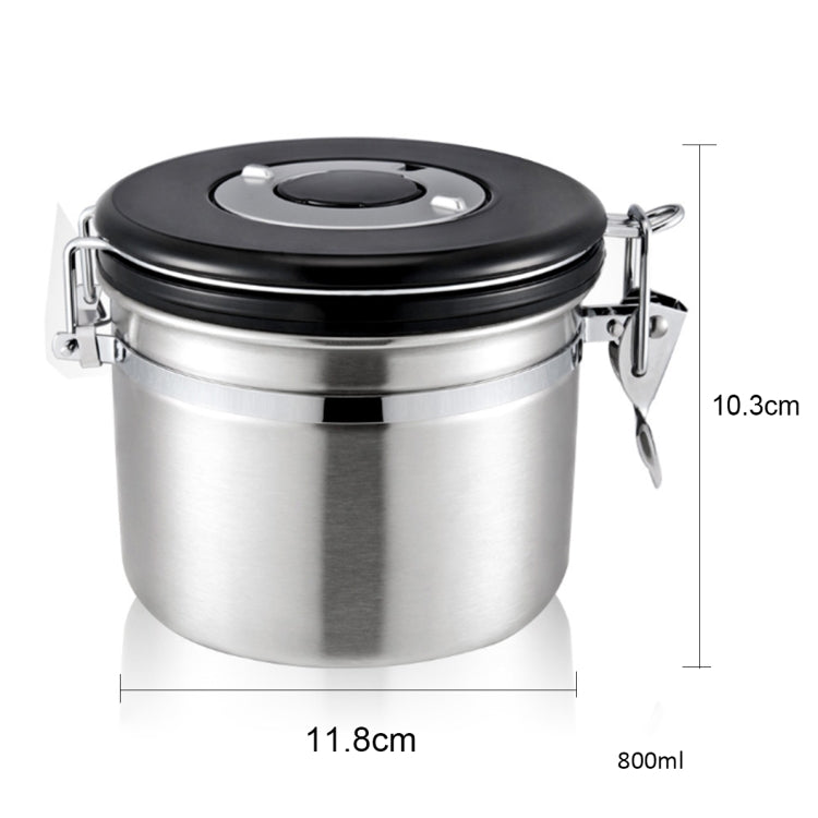 Bình chứa thực phẩm bằng thép không gỉ 800ml có nắp kín, chứa cà phê, hạt, van thoát khí CO2 tích hợp & lịch