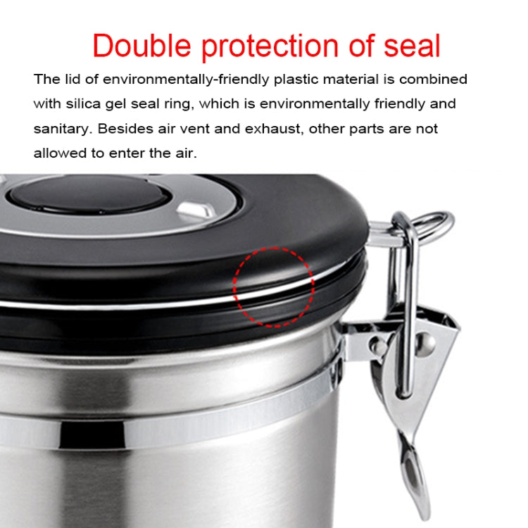 Bình chứa thực phẩm bằng thép không gỉ 800ml có nắp kín, chứa cà phê, hạt, van thoát khí CO2 tích hợp & lịch