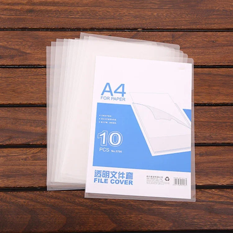 10 Cái Bìa Đựng Hồ Sơ A4 Trong Suốt Deli, Kích Thước: 32.1*30.7cm, 32.1x30.7cm
