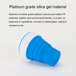 Cốc Du Lịch Gấp Gọn Kích Thước Túi 350ml Dùng Cho Cà Phê, Trà, Cốc Silicone Có Nắp