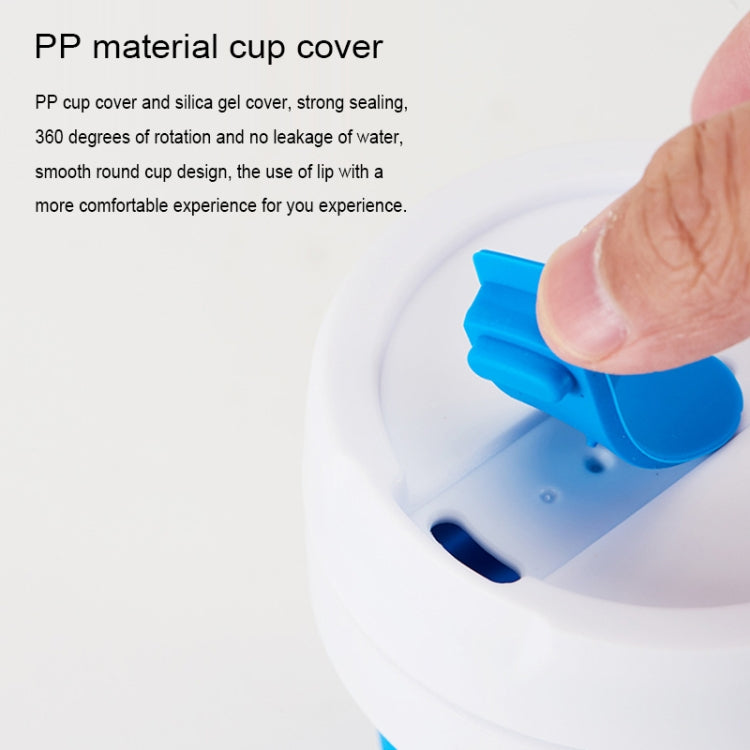Cốc Du Lịch Gấp Gọn Kích Thước Túi 350ml Dùng Cho Cà Phê, Trà, Cốc Silicone Có Nắp