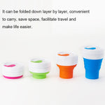 Cốc Du Lịch Gấp Gọn Kích Thước Túi 350ml Dùng Cho Cà Phê, Trà, Cốc Silicone Có Nắp