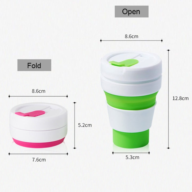 Cốc Du Lịch Gấp Gọn Kích Thước Túi 350ml Dùng Cho Cà Phê, Trà, Cốc Silicone Có Nắp