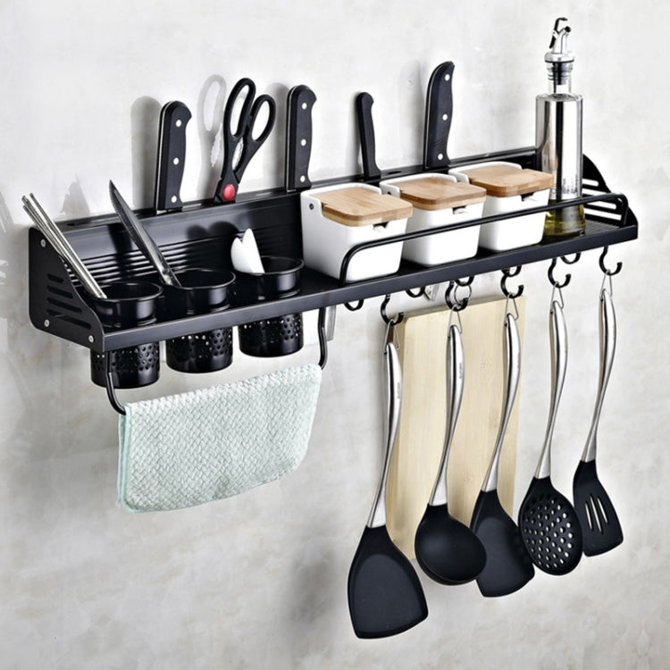 Phiên bản A 80cm 3 cốc 10 móc Giá treo gia vị đa năng gắn tường nhà bếp, Phiên bản A 80cm 3 cốc