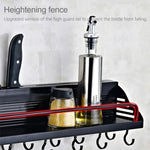 Phiên bản C 60cm 2 cốc 10 móc Giá treo gia vị đa năng gắn tường nhà bếp, Phiên bản C 60cm 2 cốc