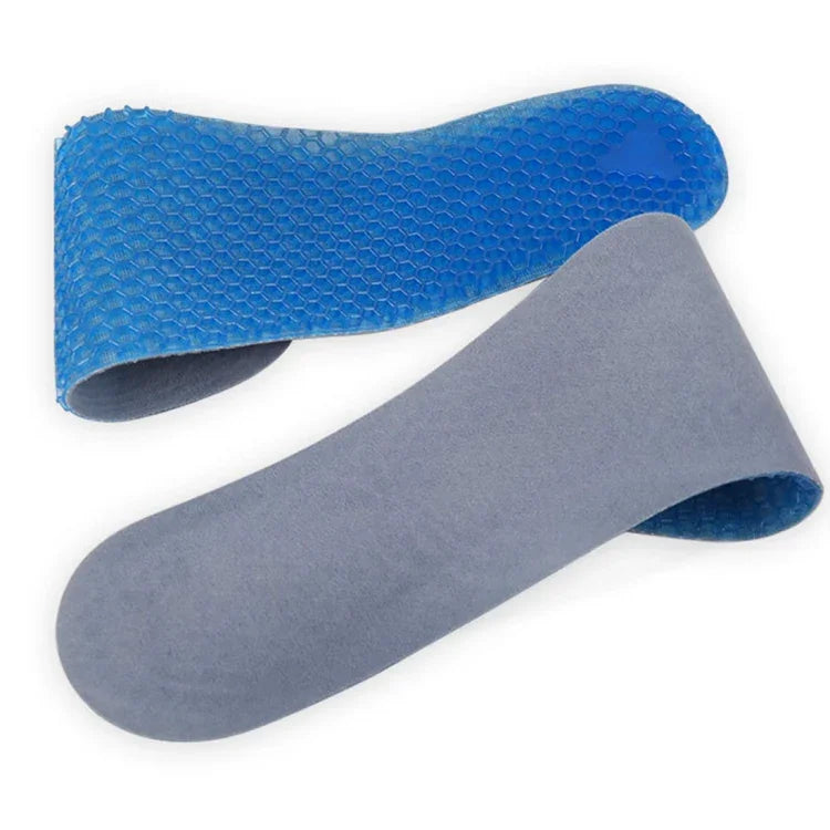 1 đôi đế lót giày thể thao mềm da lộn giảm chấn tổ ong, đệm đầy đủ, Kích thước: L / 41-46 yards