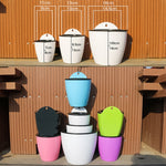 Chậu trồng cây tự tưới, chậu hoa nhựa resin treo tường hình tròn, kích thước: 13x8.5x13cm
