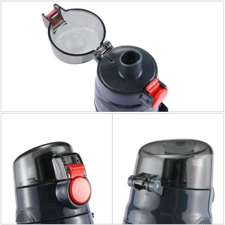 Bình nước du lịch có nắp bật Teloy TNY-9601 650ML, nhiệt độ sử dụng: -20 ~ 120 độ C, TNY-9601 (Xám đậm + Đỏ)