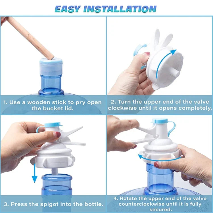 Van vòi bình nước PP cho bình nắp vương miện 55mm có nắp chống bụi, Van vòi bình nước