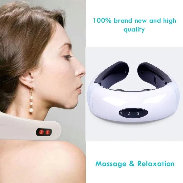 Máy massage cổ xung điện gia đình thông minh, chạy bằng pin (không bao gồm pin), dùng pin cũ
