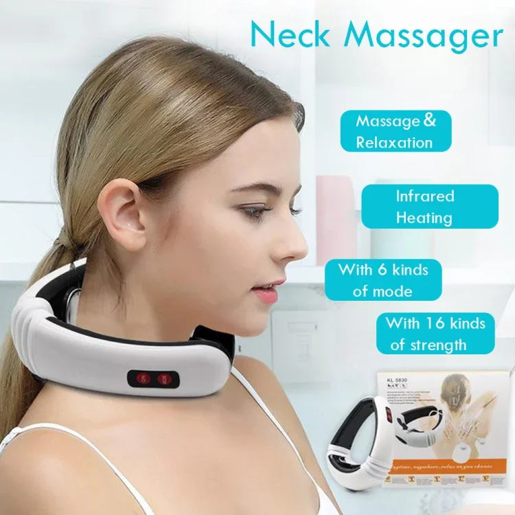 Máy massage cổ xung điện gia đình thông minh, chạy bằng pin (không bao gồm pin), dùng pin cũ