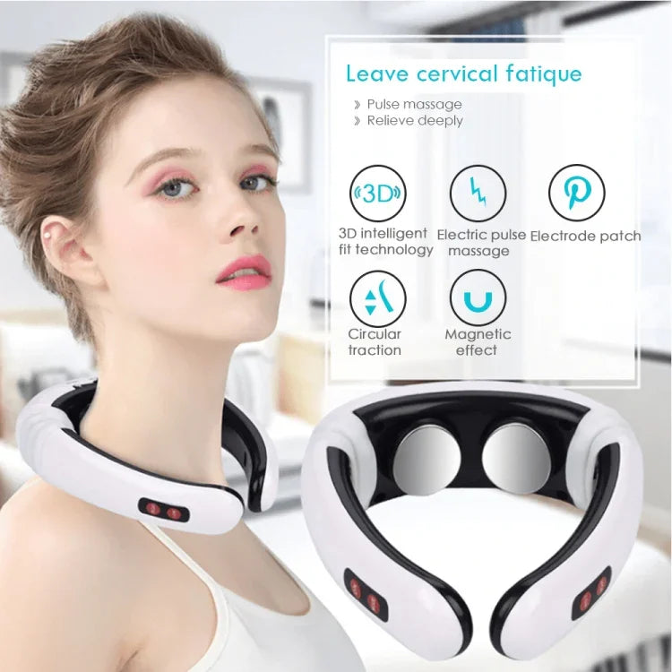 Máy massage cổ xung điện gia đình thông minh, chạy bằng pin (không bao gồm pin), dùng pin cũ