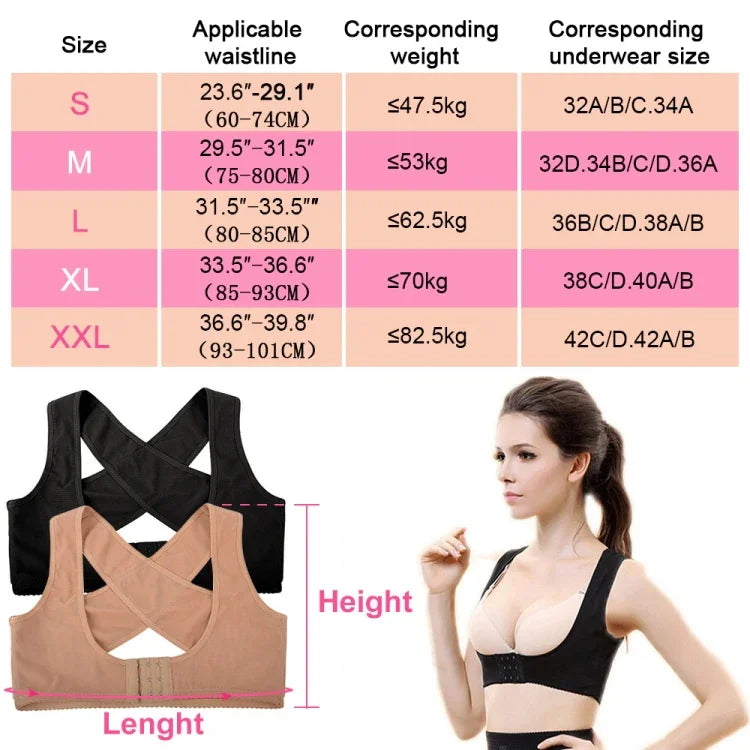 Đai chỉnh tư thế vai siêu mỏng cho nữ, đai chỉnh hình ôm sát, Size: L, L