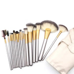Bộ Dụng Cụ Cọ Trang Điểm Đẹp Cao Cấp 18 trong 1 Màu Be, Kích Thước: 25*46cm