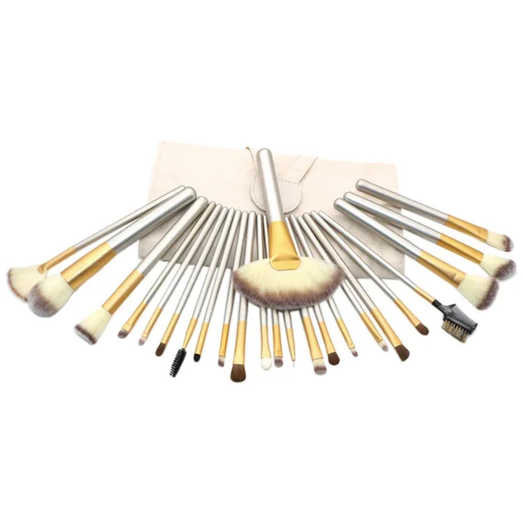 Bộ Dụng Cụ Cọ Trang Điểm Đẹp Cao Cấp 24 trong 1 Màu Be, Kích Thước: 25.4*52.6cm, Màu Be