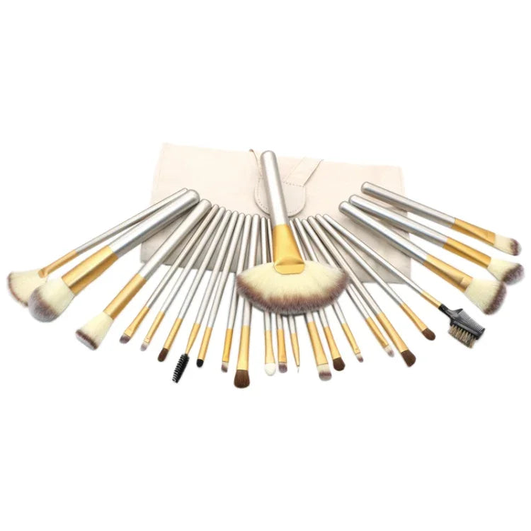Bộ Dụng Cụ Cọ Trang Điểm Đẹp Cao Cấp 24 trong 1 Màu Be, Kích Thước: 25.4*52.6cm, Màu Be