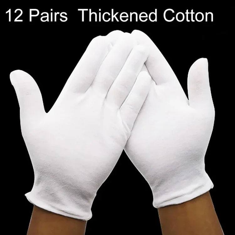 12 đôi găng tay làm việc bằng cotton nguyên chất, cotton dày, cotton dày