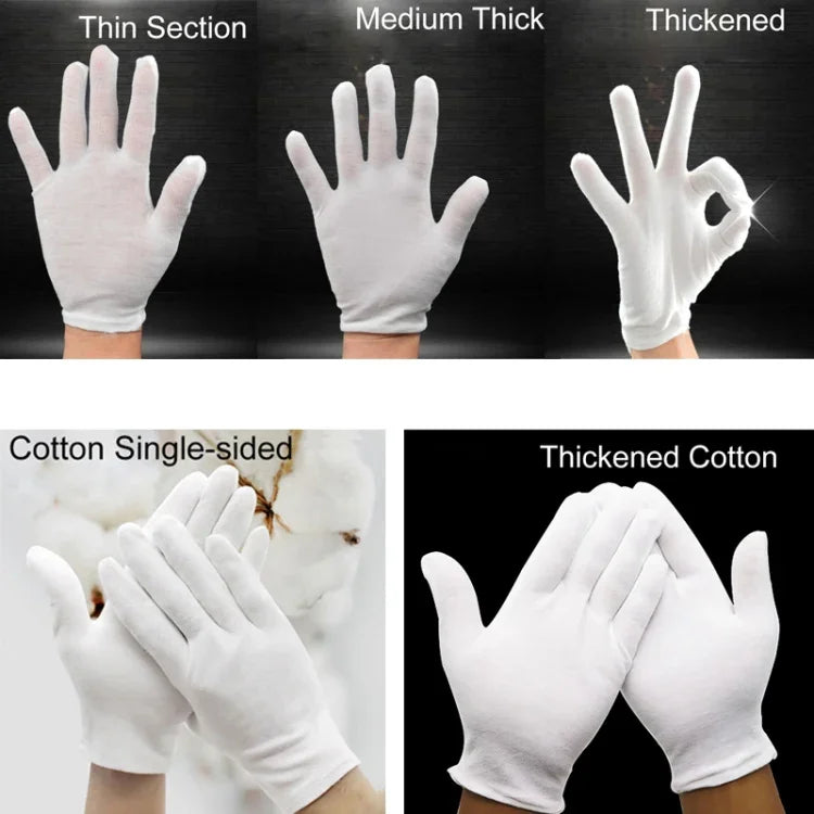 12 đôi găng tay làm việc bằng cotton nguyên chất, cotton dày, cotton dày